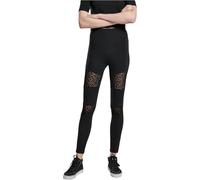 Urban Classics Women's Tb3754-ladies Flock Lace Inset Leggings, Black, L