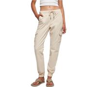 Urban Classics Women's Ladies High Waist Cargo Jogging Pants Pants, Whitesand,