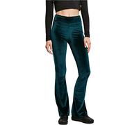 Urban Classics Ladies High Waist Velvet Boot Cut Leggings Leggings petrol XL