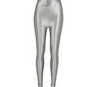 Urban Classics Women's Tb4344-ladies Highwaist Shiny Metallic Leggings Trouser, Dark Silver, M