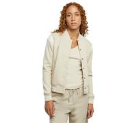 Urban Classics Women's Ladies Inset College Sweat Jacket, Softseagrass/White, XS