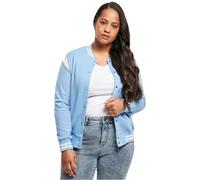 Urban Classics Women's Ladies Inset College Sweat Jacket Varsity, Clearwater/White Sand, S
