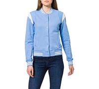 Urban Classics Women's Ladies Inset College Sweat Jacket Varsity, Clearwater/White Sand, XS