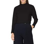 Urban Classics Women's Ladies Interlock Short Turtleneck Crew Sweatshirts, Black, XL