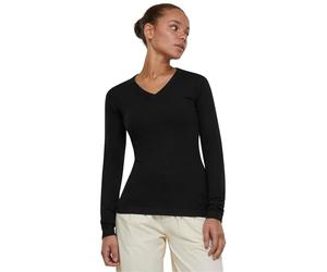 Urban Classics Women's Ladies Knitted V-Neck Sweater Sweatshirt, Black,