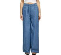 Urban Classics Women's Ladies Light Denim Wide Leg Pants, SkyBlue Washed, XXL