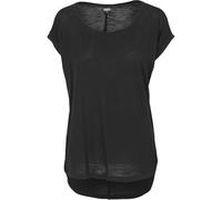 Urban Classics Long Back Shaped Slub Short Sleeve T-shirt Black M Woman
