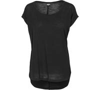 Urban Classics Long Back Shaped Slub Short Sleeve T-shirt Black M Woman