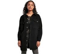 Urban Classics Women's Ladies Long Corduroy Overshirt Shirt, Black, L