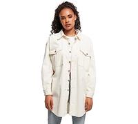 Urban Classics Women's Ladies Long Corduroy Overshirt Shirt, whitesand, XS