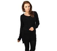 Urban Classics Women's Ladies Long Wideneck Sweater Sweatshirt, Black, XXL