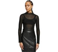 Urban Classics Women's Ladies Mesh Turtleneck Body T-Shirt, Black, XS
