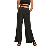 Urban Classics Women's Ladies Modal Wide Leg Pants Trouser, Black, L