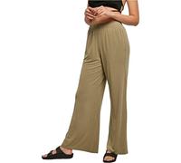 Urban Classics Women's Ladies Modal Wide Leg Pants Trouser, Khaki, M