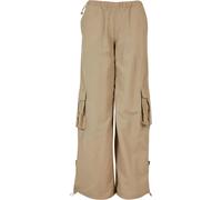 Urban Classics Womens/Ladies Nylon Crinkled Wide Cargo TrousL Concrete TN1561