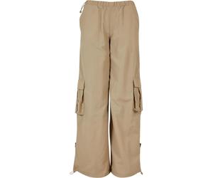 Urban Classics Womens/Ladies Nylon Crinkled Wide Cargo TrousL Concrete TN1561
