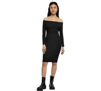 Urban Classics Women's Ladies Off Shoulder Longsleeve Rib Dress, Black, L