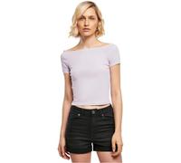 Urban Classics Women's Ladies Off Shoulder Rib Tee T-Shirt, Purple, XXL