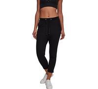 Urban Classics Women's Ladies Open Edge Terry Turn Up Pants Sports Trousers, Black (Black 00007), XL