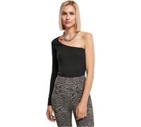 Urban Classics Women's Ladies Organic Asymmetric One Sleeve Body Shapewear Bodysuit, Black, M
