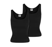 Urban Classics - Ladies Organic Basic Rib Pack Of 2 Black/Black - Tank - black - XL - 95% Cotton, 5% Elastane,Jersey XL