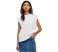 Urban Classics Women's Ladies Organic Heavy Padded Shoulder Tank Top T-Shirt, White, Large