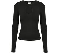 Urban Classics Women's Ladies Organic Keyhole Longsleeve T-Shirt, Black, XS