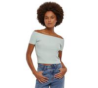 Urban Classics Women's Ladies Organic Off Shoulder Rib Tee T-Shirt, Frostmint, Large