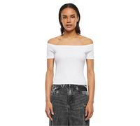 Urban Classics Women's Ladies Organic Off Shoulder Rib Tee T-Shirt, White, M