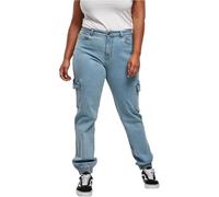 Urban Classics Women's Ladies Organic Stretch Denim Cargo Pants, clearblue Bleached, 29