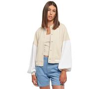 Urban Classics Women's Ladies Oversized 2 Tone College Terry Jacket, Softseagrass/White, XXXL