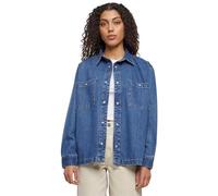 Urban Classics Women's Ladies Oversized Denim Shirt Shirt, Mid Indigo Washed,