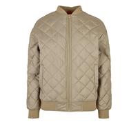Urban Classics Women's Ladies Oversized Diamond Quilted Bomber Jacket, Khaki, S