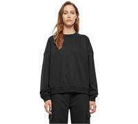 Urban Classics Women's Ladies Oversized Light Terry Crewneck Sweatshirt, black, L