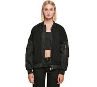 Urban Classics Women's Ladies Oversized Sherpa Mixed Bomber Jacket, black, L