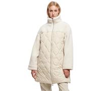 Urban Classics Women's Ladies Oversized Sherpa Quilted Coat, Softseagrass/White Sand, XXL