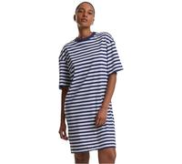 Urban Classics Women's Ladies Oversized Striped Tee Dress, White/Dark Blue, M