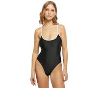 Urban Classics Women's Ladies Recycled Retro Swimsuit One Piece, Black/White, XXXL