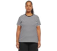 Urban Classics Women's Ladies Regular Striped Tee T-Shirt, White/Black, S