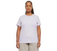 Urban Classics Women's Ladies Regular Striped Tee T-Shirt, White/Dustylilac, M