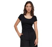 Urban Classics Women's Ladies Rib Babylock Tee T-Shirt, Black, M