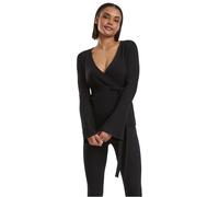 Urban Classics Rib Knit Wrapped Cardigan Black M Woman