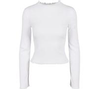 Urban Classics Women's Ladies Rib Turtelneck Longsleeve T-Shirt, White, 5XL