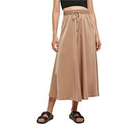 Urban Classics Women's Ladies Satin Midi Skirt, Beige, L
