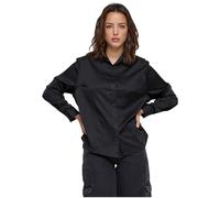 Urban Classics Women's Ladies Satin Shirt, Black, XXL