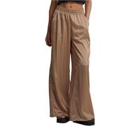 Urban Classics Women's Ladies Satin Wide Leg Pants, Soft Taupe, L