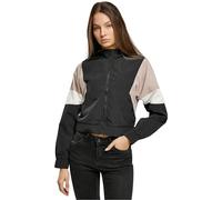 Urban Classics Women's Ladies Short 3-Tone Crinkle Jacket, Black/duskrose/whitesand, XXXL