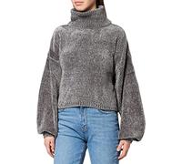 Urban Classics Women's Ladies Short Chenille Turtleneck Sweater Sweatshirt, Asphalt, 4XL