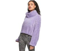 Urban Classics Women's Ladies Short Chenille Turtleneck Sweater Sweatshirt, Lavender, S