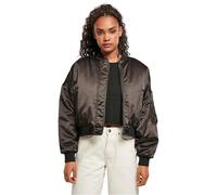 Urban Classics Women's Ladies Short Oversized Satin Bomber Jacket Jacket, Black, M